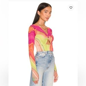 AFRM Roshni Mesh Long Sleeve Top